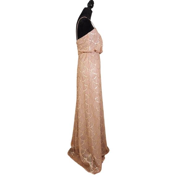 SORELLA VITA Rose Gold Sequin Maxi Dress, Size 6 - Picture 2 of 12